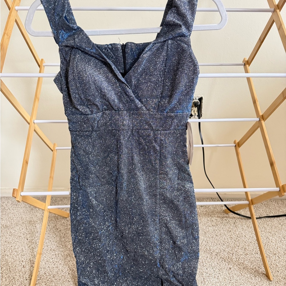 Elegant Blue Glitter Dress